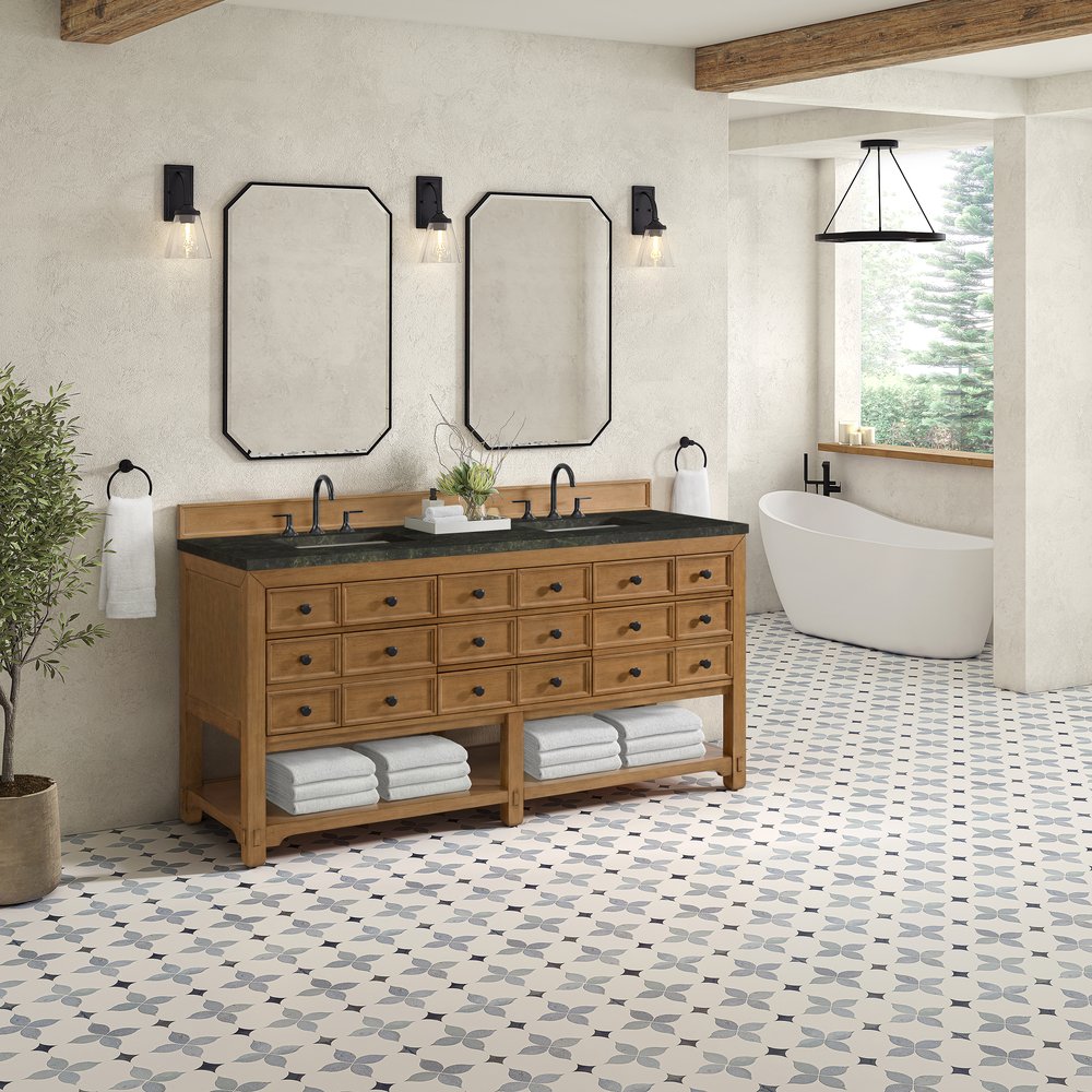James Martin - Malibu 72" Double Vanity, Amber Birch, w/ 3 CM Phantome Eclos Top - 505-V72-AMB-3PHT view 4