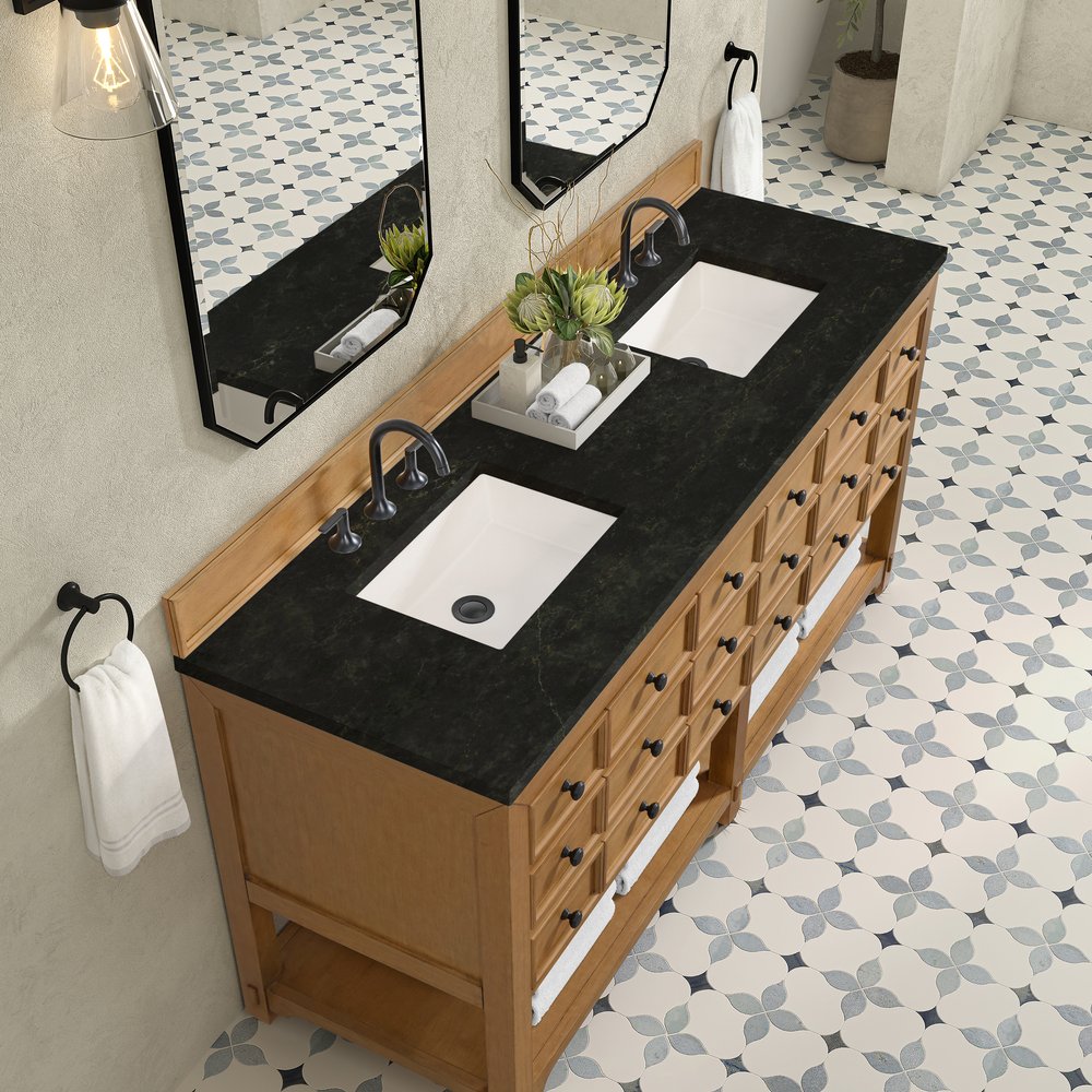 James Martin - Malibu 72" Double Vanity, Amber Birch, w/ 3 CM Phantome Eclos Top - 505-V72-AMB-3PHT view 7