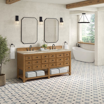 James Martin - Malibu 72" Double Vanity, Amber Birch, w/ 3 CM Tajnar Eclos Top - 505-V72-AMB-3TJR view 4