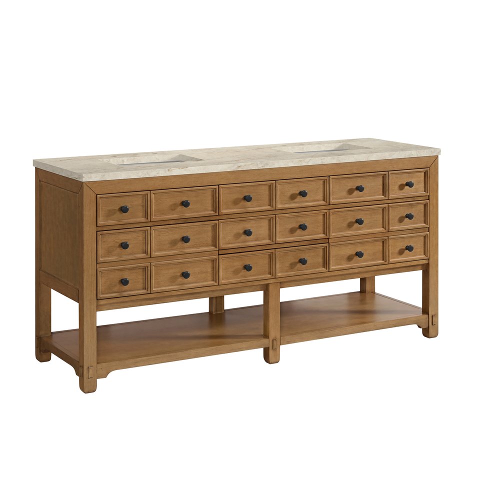 James Martin - Malibu 72" Double Vanity, Amber Birch, w/ 3 CM Tajnar Eclos Top - 505-V72-AMB-3TJR view 10