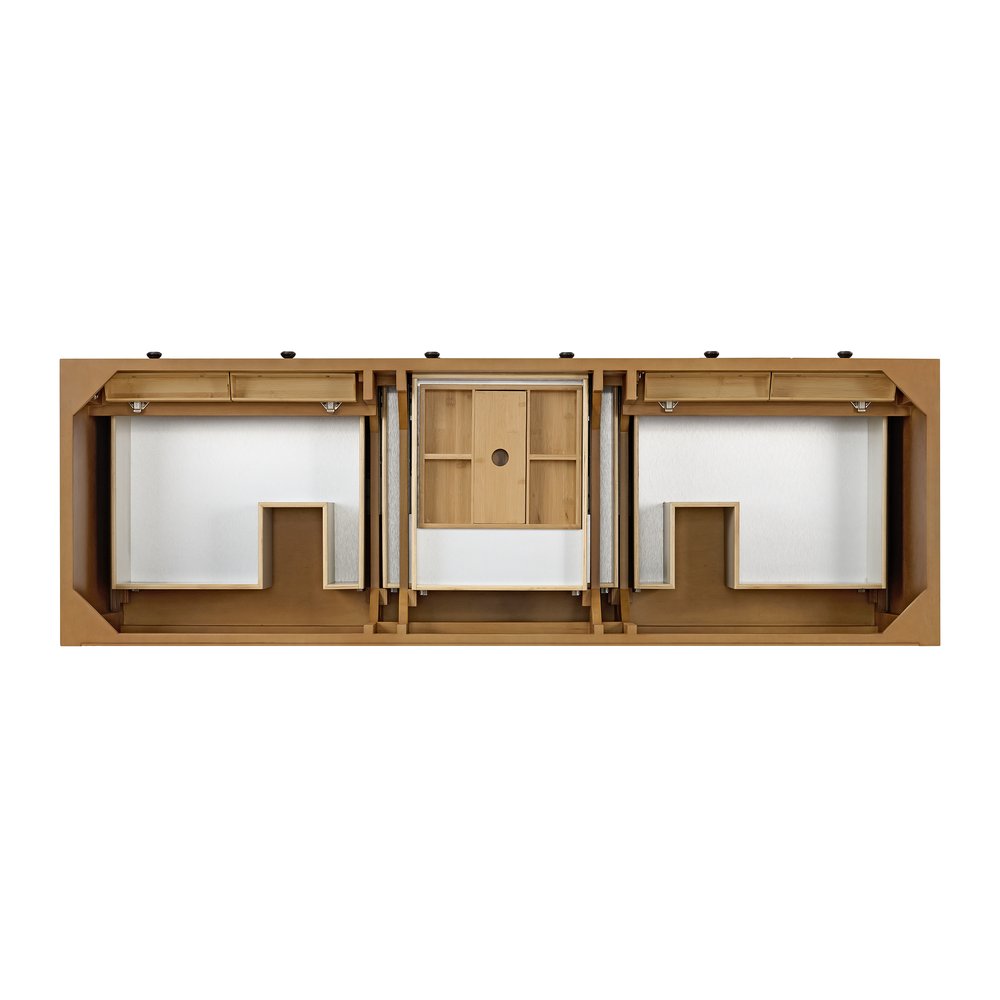 James Martin - Malibu 72" Double Vanity, Amber Birch w/ 3 CM Victorian Silver Top - 505-V72-AMB-3VSL view 6