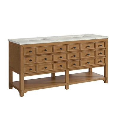 James Martin - Malibu 72" Double Vanity, Amber Birch w/ 3 CM Victorian Silver Top - 505-V72-AMB-3VSL view 10