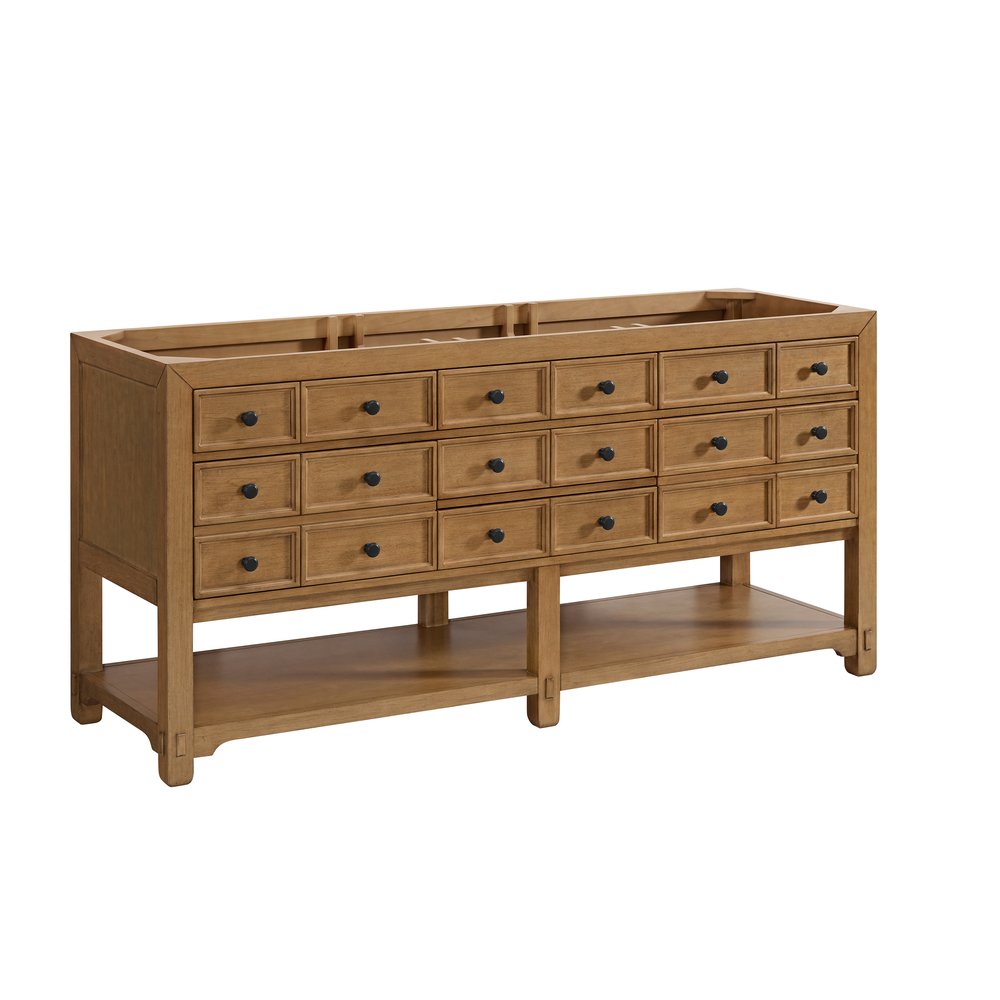 James Martin - Malibu 72" Double Vanity Cabinet, Amber Birch - 505-V72-AMB view 1