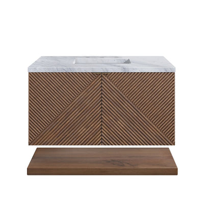 James Martin - Marcello 36" Single Vanity, Chestnut w/ 3 CM Carrara Marble Top - D200-V36-CSN-3CAR view 1