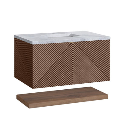 James Martin - Marcello 36" Single Vanity, Chestnut w/ 3 CM Carrara Marble Top - D200-V36-CSN-3CAR view 6