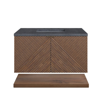 James Martin - Marcello 36" Single Vanity, Chestnut w/ 3 CM Charcoal Soapstone Top - D200-V36-CSN-3CSP view 1