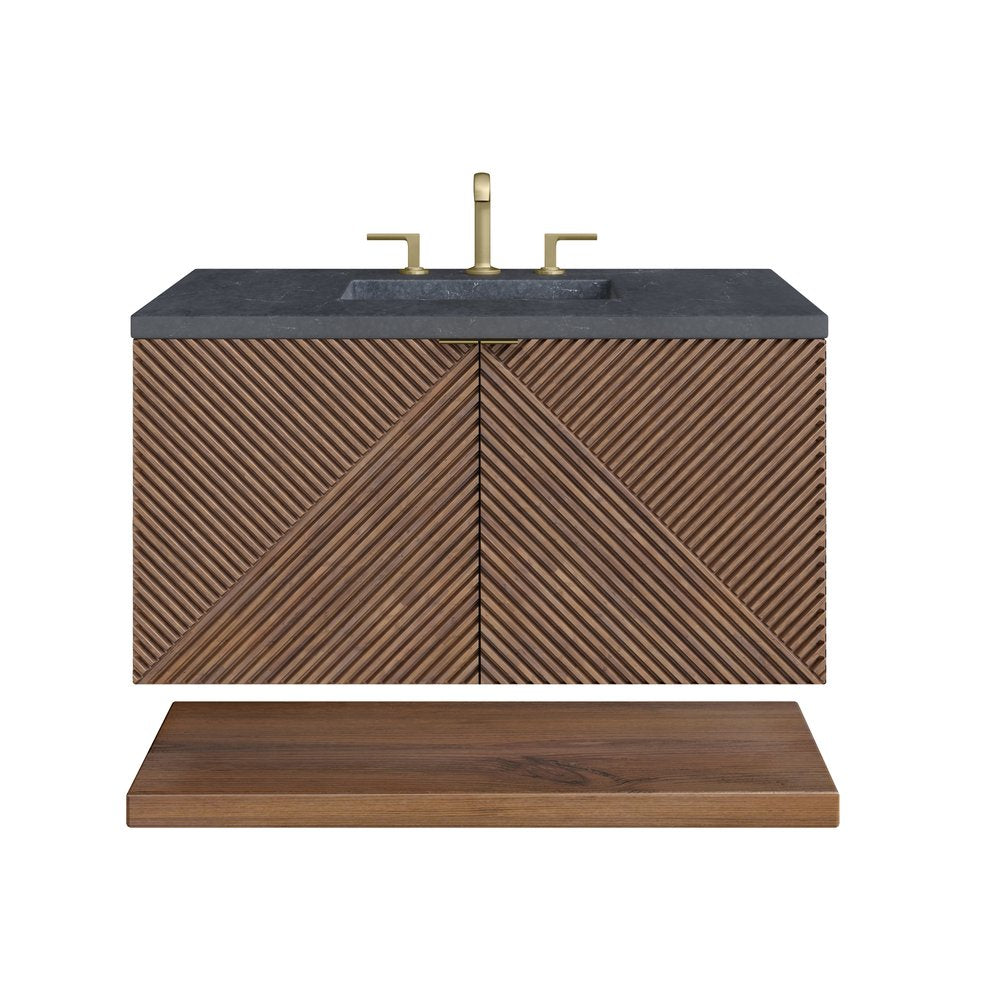James Martin - Marcello 36" Single Vanity, Chestnut w/ 3 CM Charcoal Soapstone Top - D200-V36-CSN-3CSP view 2
