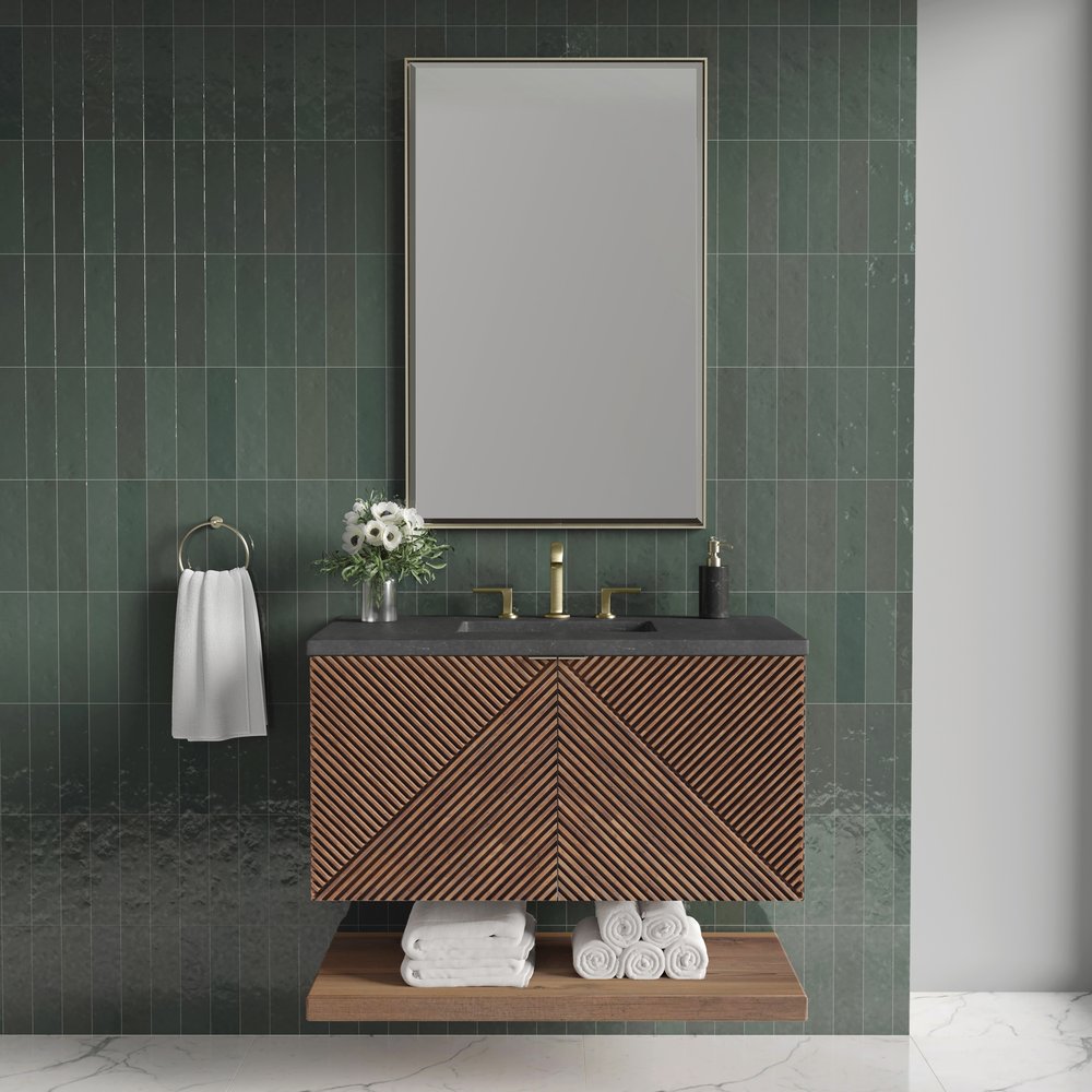 James Martin - Marcello 36" Single Vanity, Chestnut w/ 3 CM Charcoal Soapstone Top - D200-V36-CSN-3CSP view 3