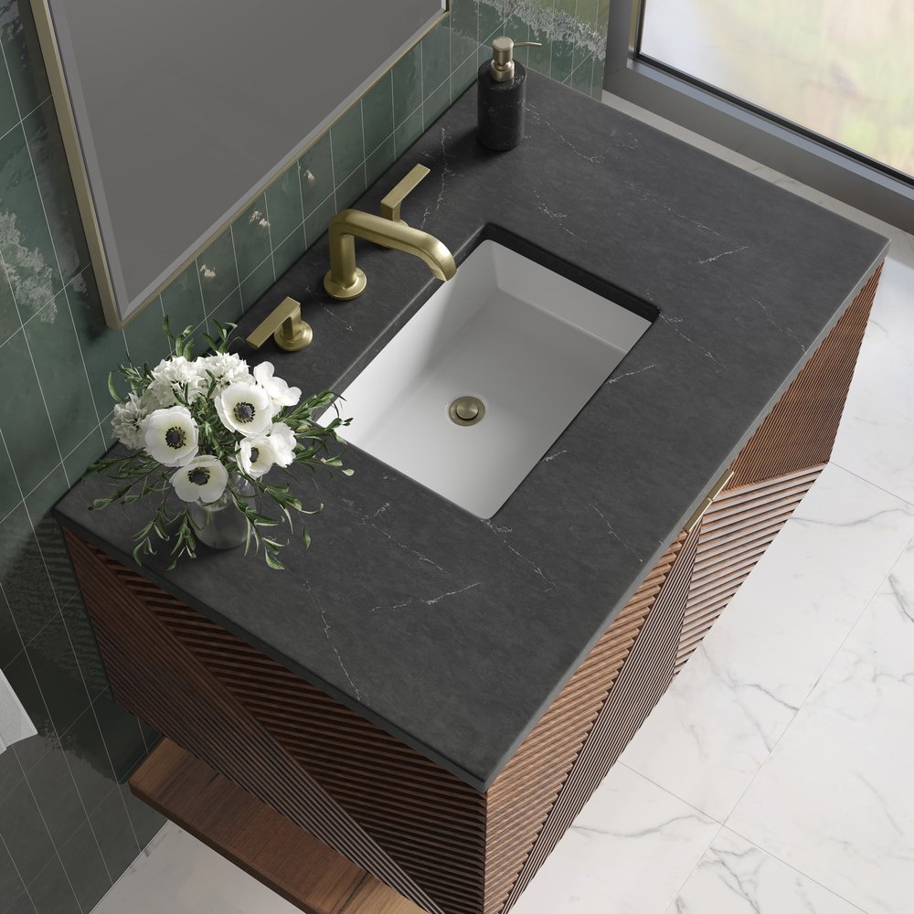 James Martin - Marcello 36" Single Vanity, Chestnut w/ 3 CM Charcoal Soapstone Top - D200-V36-CSN-3CSP view 5