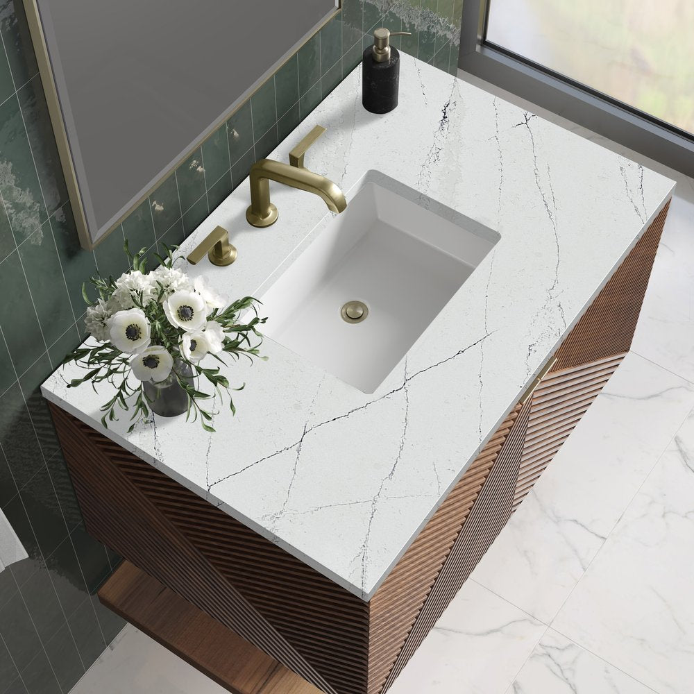 James Martin - Marcello 36" Single Vanity, Chestnut w/ 3 CM Ethereal Noctis Top - D200-V36-CSN-3ENC view 5