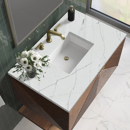 James Martin - Marcello 36" Single Vanity, Chestnut w/ 3 CM Ethereal Noctis Top - D200-V36-CSN-3ENC view 5