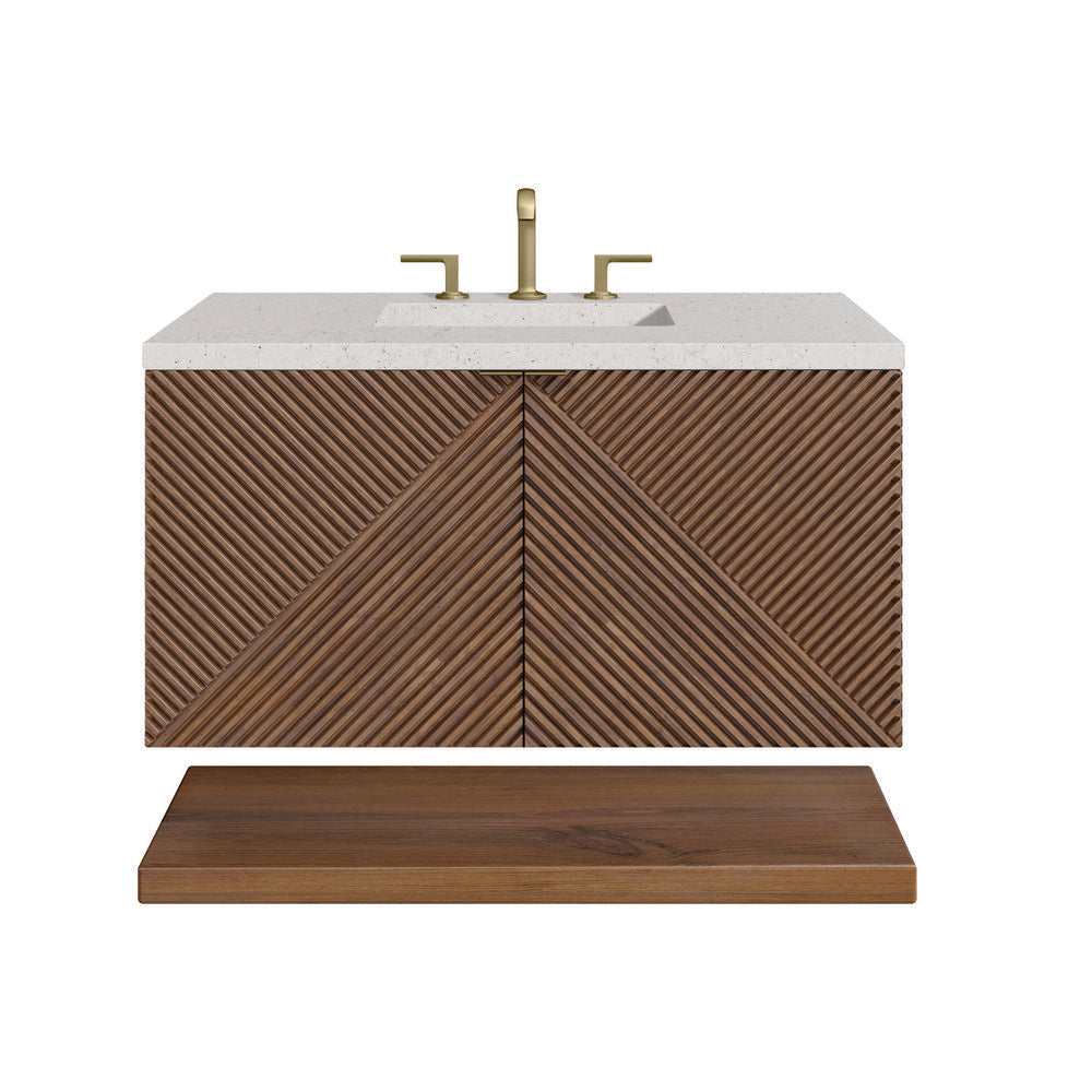 James Martin - Marcello 36" Single Vanity, Chestnut w/ 3 CM Lime Delight Top - D200-V36-CSN-3LDL view 1