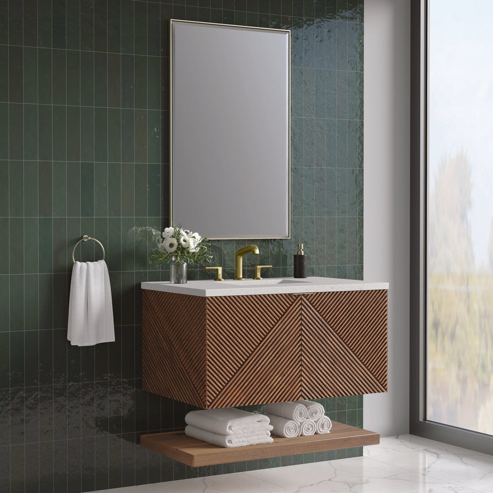 James Martin - Marcello 36" Single Vanity, Chestnut w/ 3 CM Lime Delight Top - D200-V36-CSN-3LDL view 3