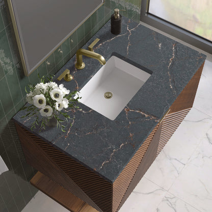 James Martin - Marcello 36" Single Vanity, Chestnut w/ 3 CM Parisien Bleu Top - D200-V36-CSN-3PBL view 4
