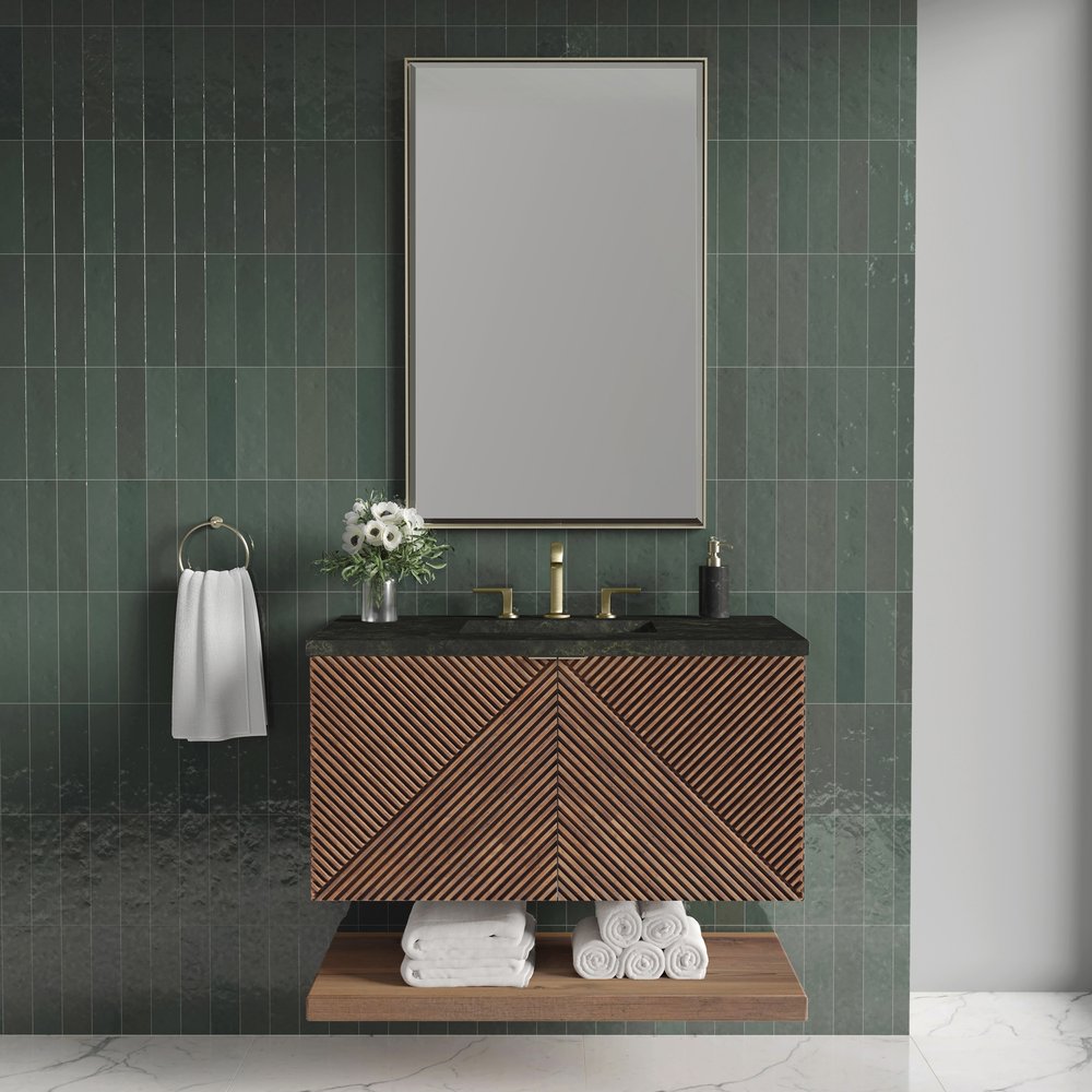 James Martin - Marcello 36" Single Vanity, Chestnut, w/ 3 CM Phantome Eclos Top - D200-V36-CSN-3PHT view 2