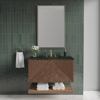 James Martin - Marcello 36" Single Vanity, Chestnut, w/ 3 CM Phantome Eclos Top - D200-V36-CSN-3PHT view 2