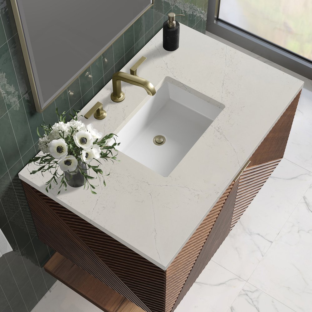 James Martin - Marcello 36" Single Vanity, Chestnut, w/ 3 CM Siberian Silestone Top - D200-V36-CSN-3SFR view 4