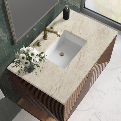 James Martin - Marcello 36" Single Vanity, Chestnut, w/ 3 CM Tajnar Eclos Top - D200-V36-CSN-3TJR view 4