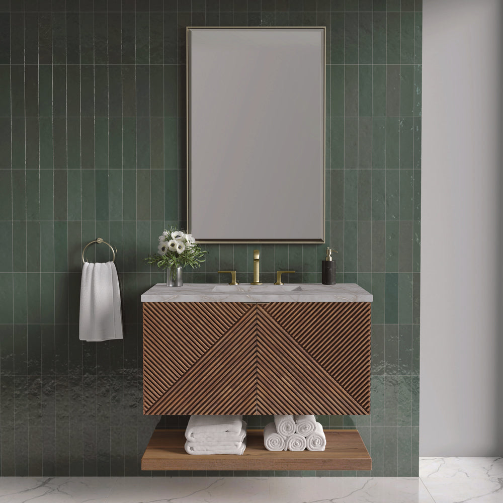 James Martin - Marcello 36" Single Vanity, Chestnut w/ 3 CM Victorian Silver Top - D200-V36-CSN-3VSL view 2