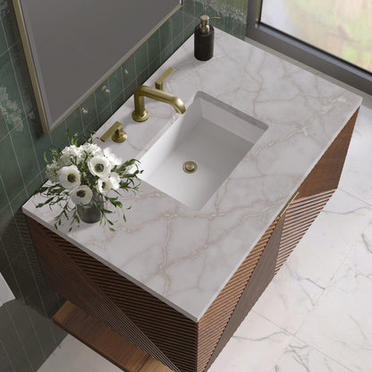 James Martin - Marcello 36" Single Vanity, Chestnut w/ 3 CM Victorian Silver Top - D200-V36-CSN-3VSL view 4