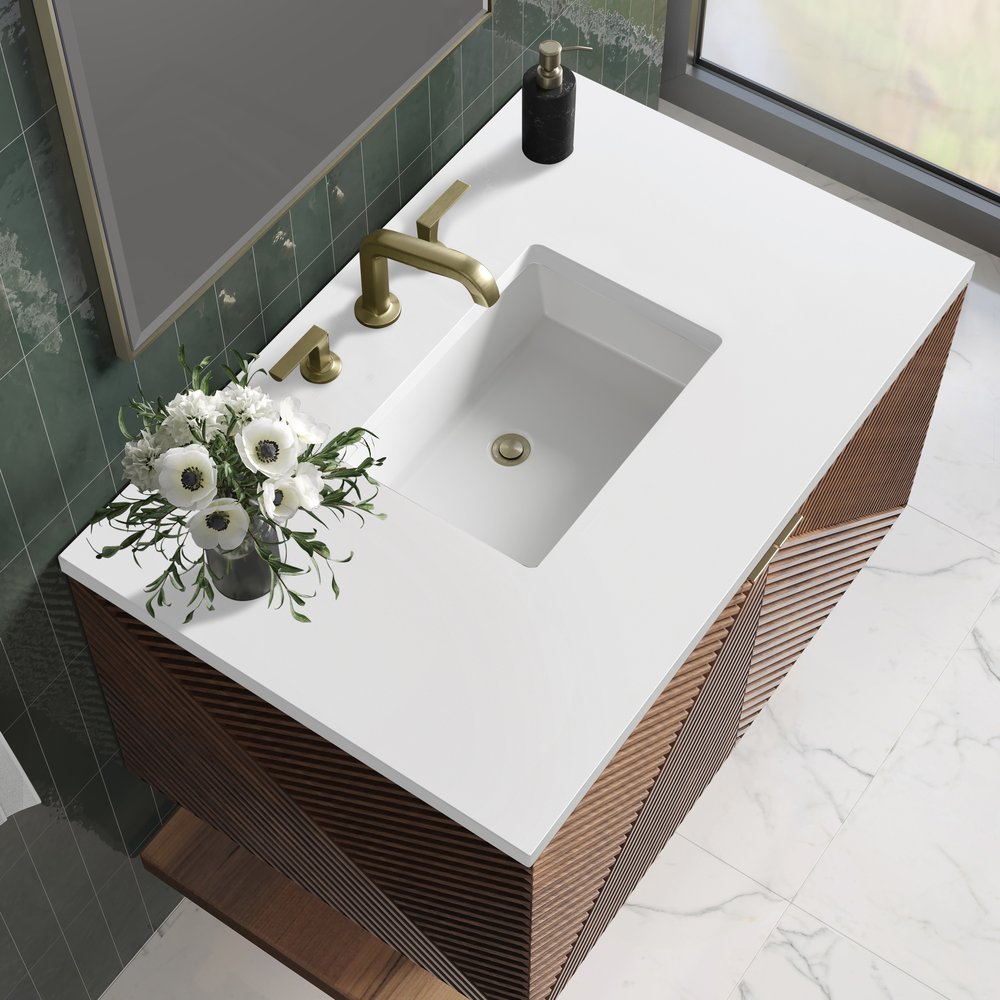 James Martin - Marcello 36" Single Vanity, Chestnut w/ 3 CM White Zeus Top - D200-V36-CSN-3WZ view 5