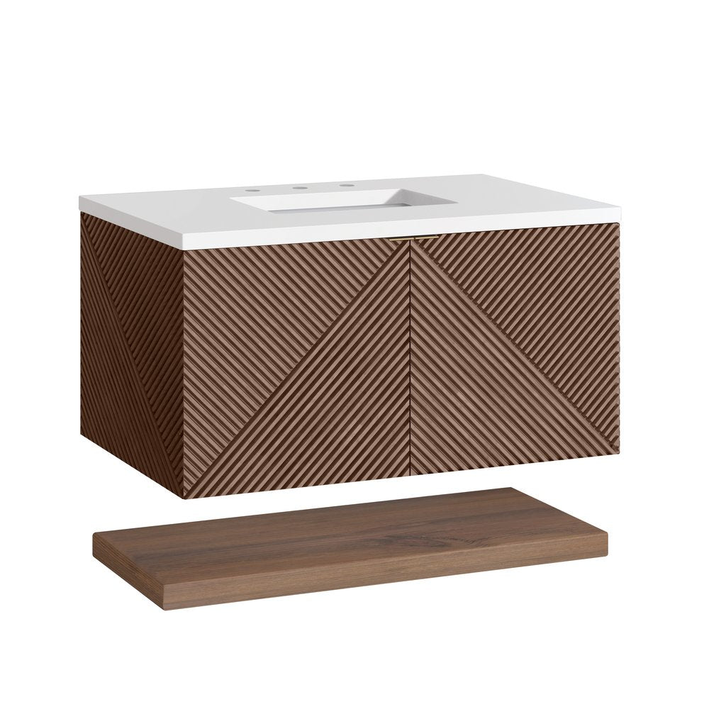 James Martin - Marcello 36" Single Vanity, Chestnut w/ 3 CM White Zeus Top - D200-V36-CSN-3WZ view 6