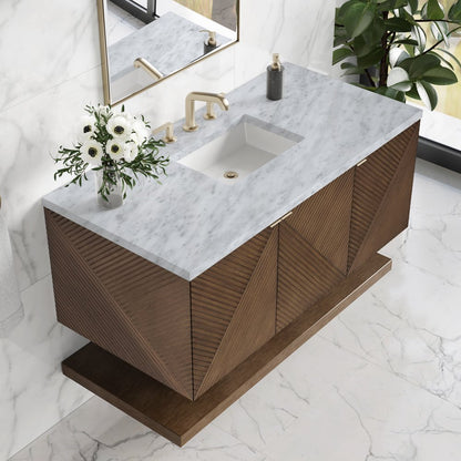 James Martin - Marcello 48" Single Vanity, Chestnut w/ 3 CM Carrara White Marble Top - D200-V48-CSN-3CAR view 7