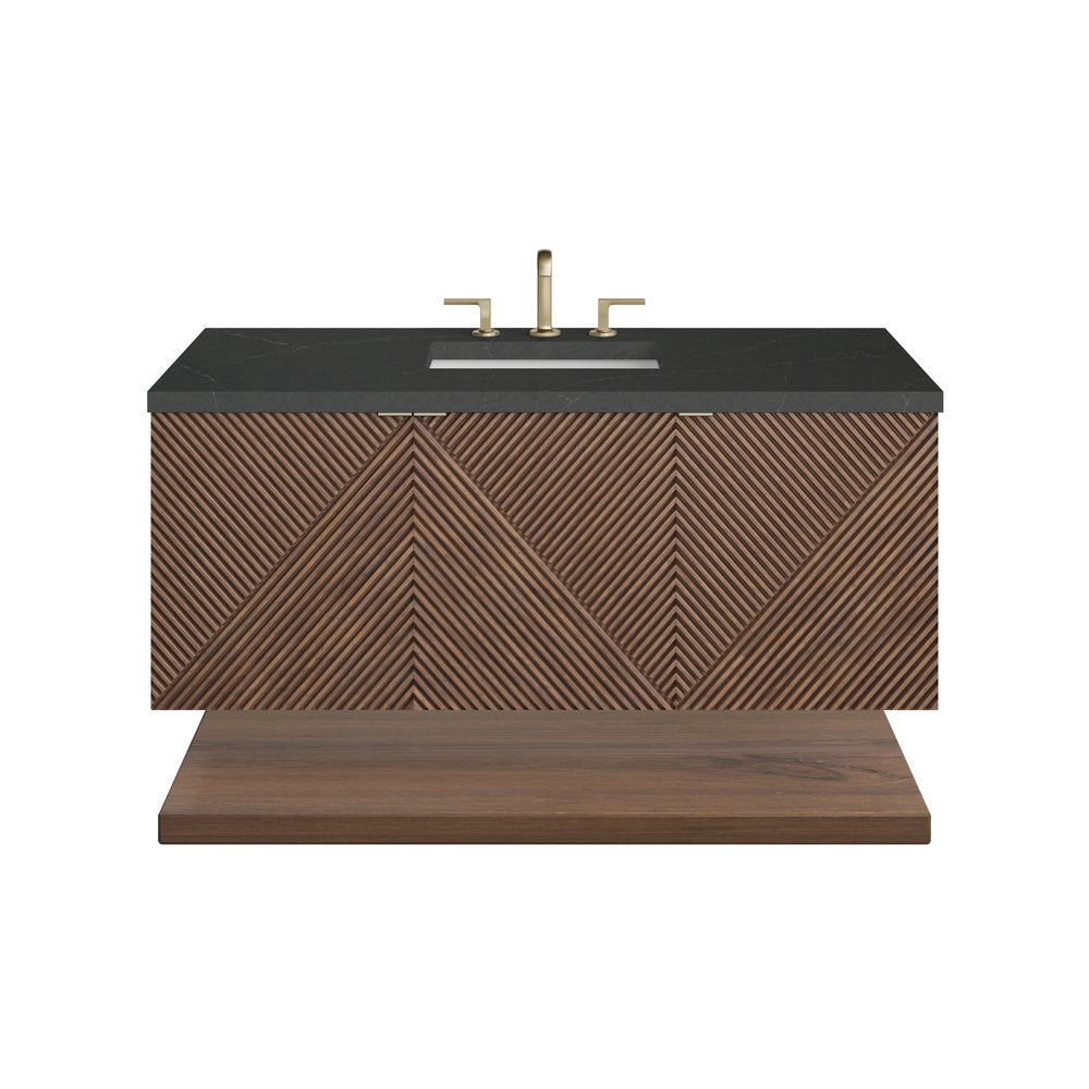 James Martin - Marcello 48" Single Vanity, Chestnut w/ 3 CM Charcoal Soapstone Silestone Top - D200-V48-CSN-3CSP view 2