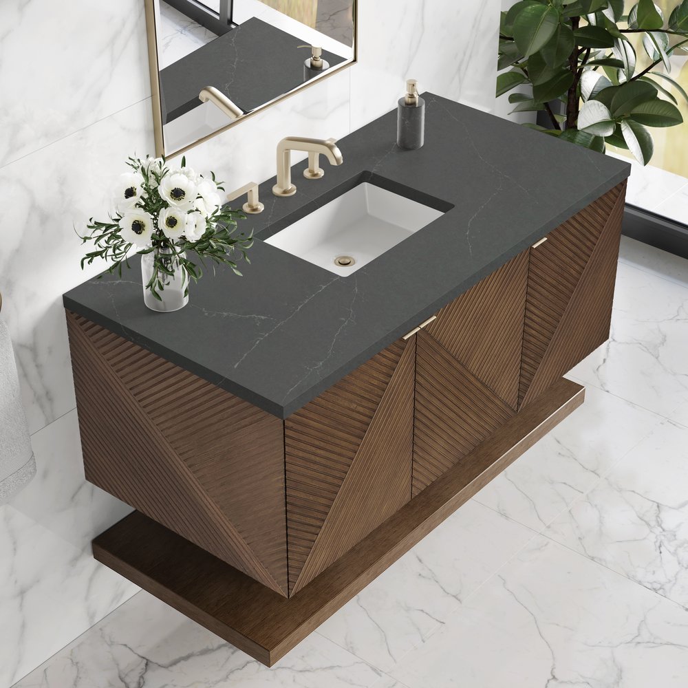 James Martin - Marcello 48" Single Vanity, Chestnut w/ 3 CM Charcoal Soapstone Silestone Top - D200-V48-CSN-3CSP view 7