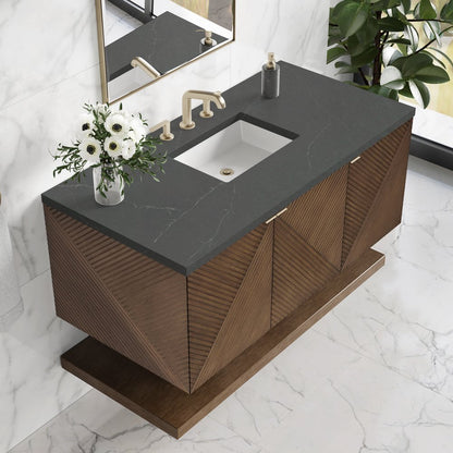 James Martin - Marcello 48" Single Vanity, Chestnut w/ 3 CM Charcoal Soapstone Silestone Top - D200-V48-CSN-3CSP view 7