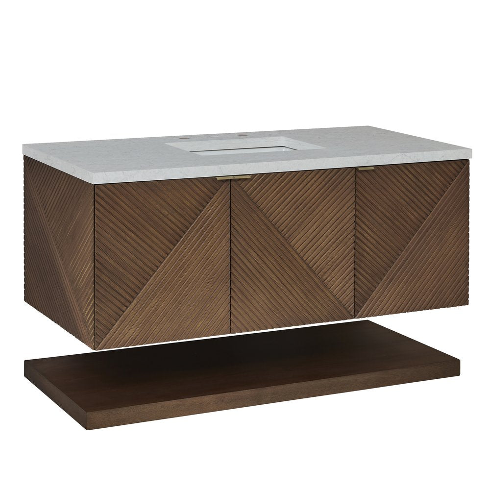 James Martin - Marcello 48" Single Vanity, Chestnut w/ 3 CM Eternal Jasmine Pearl Silestone Top - D200-V48-CSN-3EJP view 10