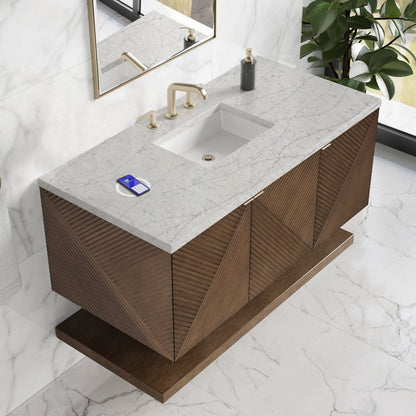 James Martin - Marcello 48" Single Vanity, Chestnut w/ 3 CM Eternal Jasmine Pearl Silestone Top w/ FreePower Wireless Charger - D200-V48-CSN-FEJP view 6