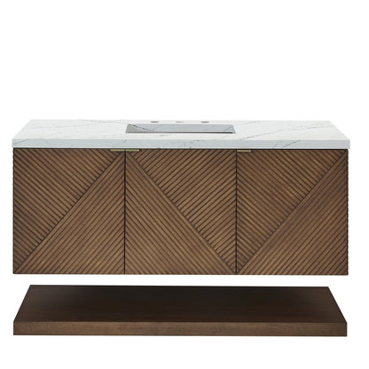 James Martin - Marcello 48" Single Vanity, Chestnut w/ 3 CM Ethereal Noctis Silestone Top - D200-V48-CSN-3ENC view 1