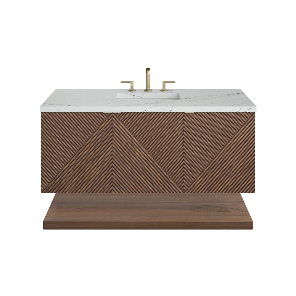 James Martin - Marcello 48" Single Vanity, Chestnut w/ 3 CM Ethereal Noctis Silestone Top - D200-V48-CSN-3ENC view 2