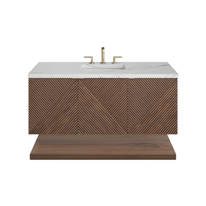 James Martin - Marcello 48" Single Vanity, Chestnut w/ 3 CM Ethereal Noctis Silestone Top - D200-V48-CSN-3ENC view 2
