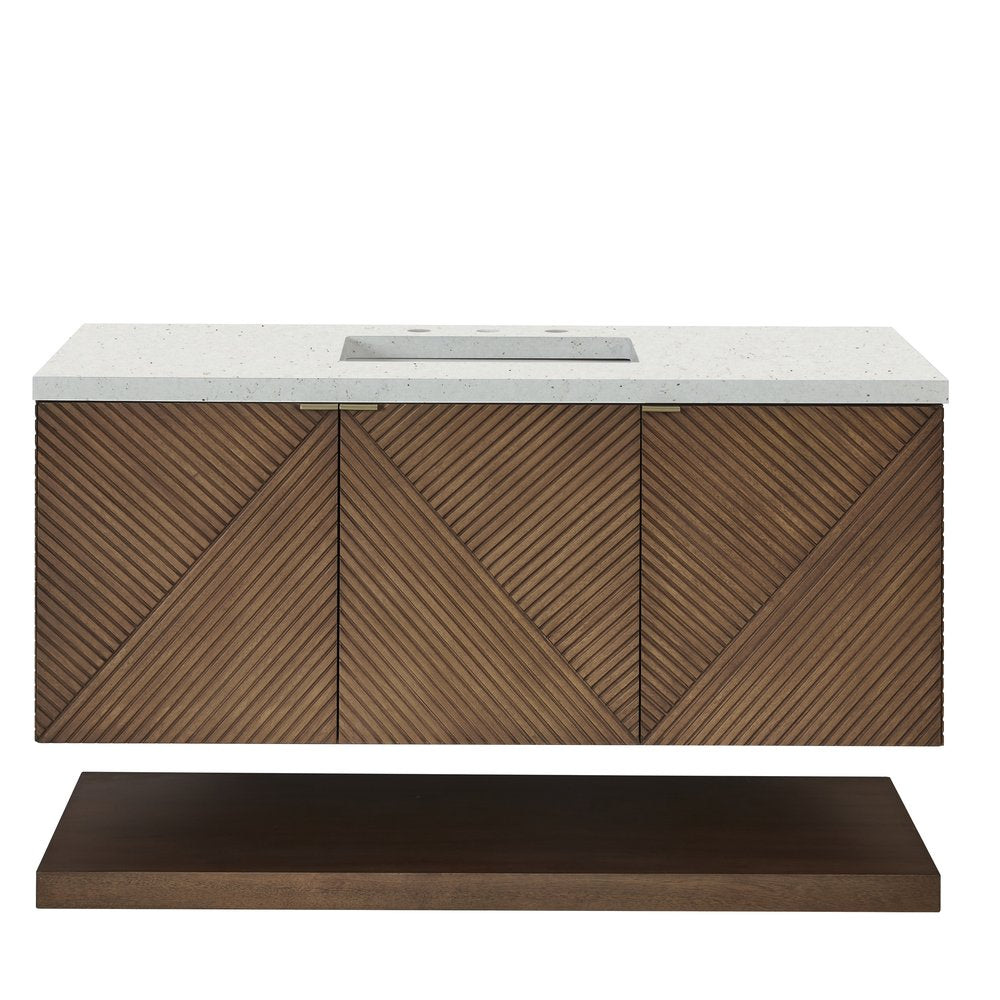 James Martin - Marcello 48" Single Vanity, Chestnut w/ 3 CM Lime Delight Silestone Top - D200-V48-CSN-3LDL view 1