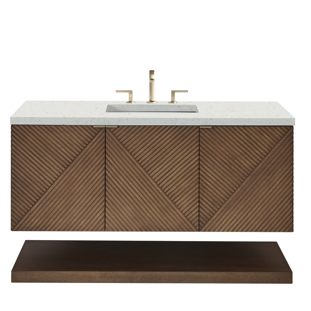 James Martin - Marcello 48" Single Vanity, Chestnut w/ 3 CM Lime Delight Silestone Top - D200-V48-CSN-3LDL view 2