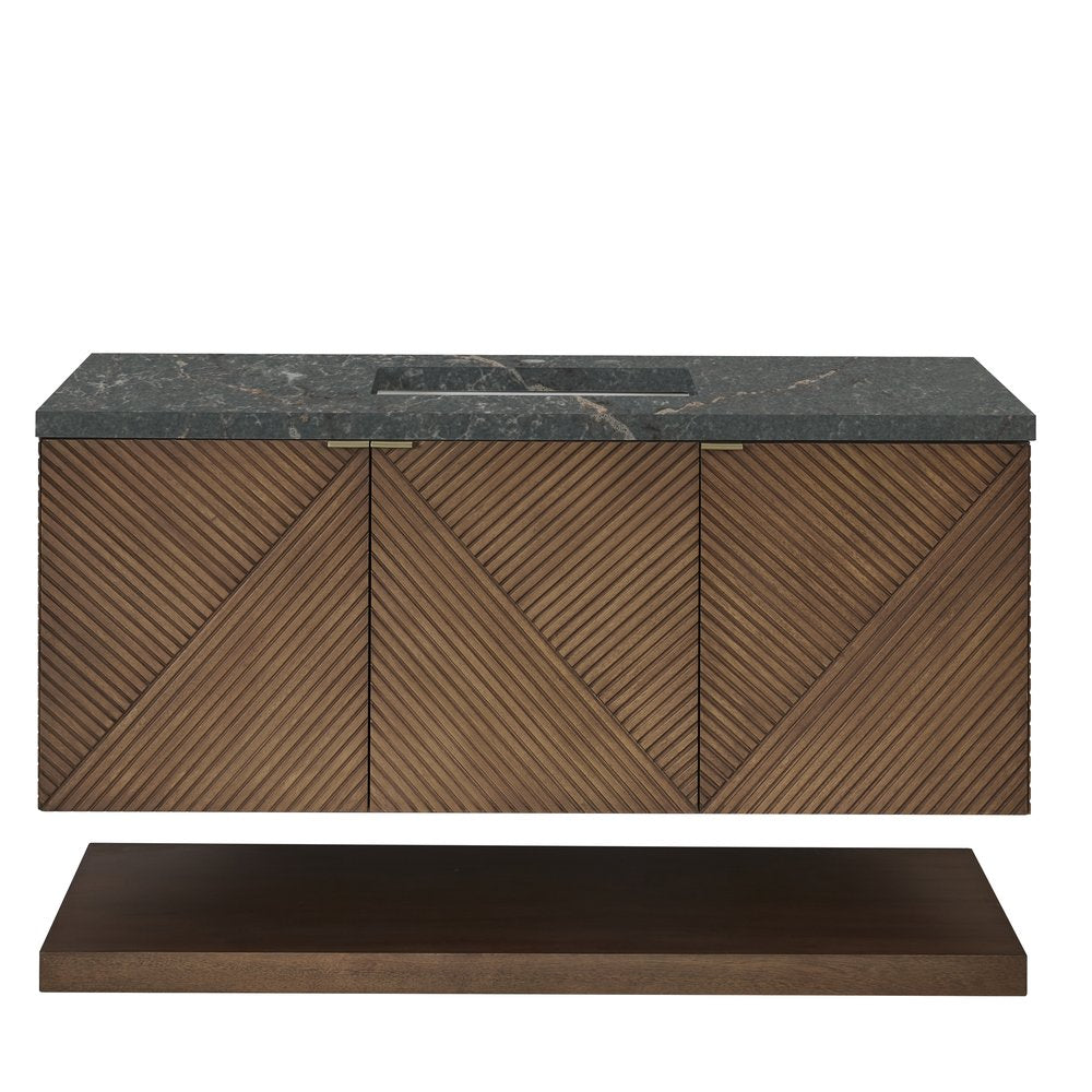 James Martin - Marcello 48" Single Vanity, Chestnut w/ 3 CM Parisien Bleu Silestone Top - D200-V48-CSN-3PBL view 1