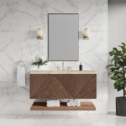 James Martin - Marcello 48" Single Vanity, Chestnut, w/ 3 CM Tajnar Eclos Top w/FreePower Wireless Charger - D200-V48-CSN-FTJR view 3