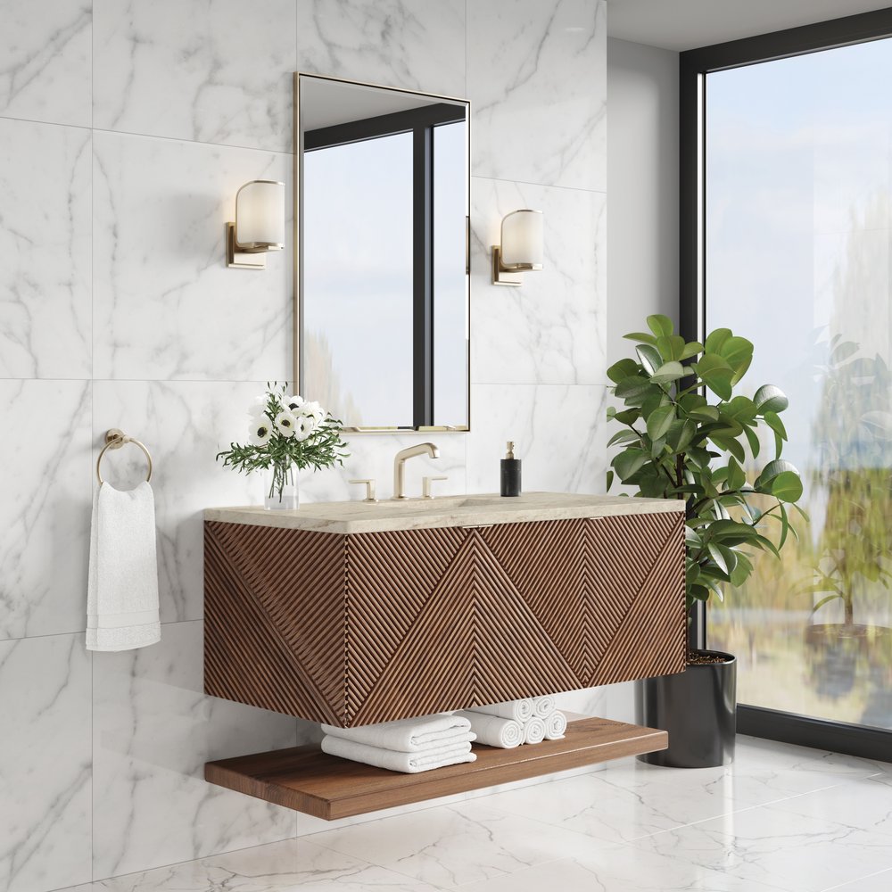 James Martin - Marcello 48" Single Vanity, Chestnut, w/ 3 CM Tajnar Eclos Top w/FreePower Wireless Charger - D200-V48-CSN-FTJR view 4