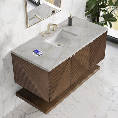 James Martin - Marcello 48" Single Vanity, Chestnut w/ 3 CM Victorian Silver Silestone Top w/ FreePower Wireless Charger - D200-V48-CSN-FVSL view 6