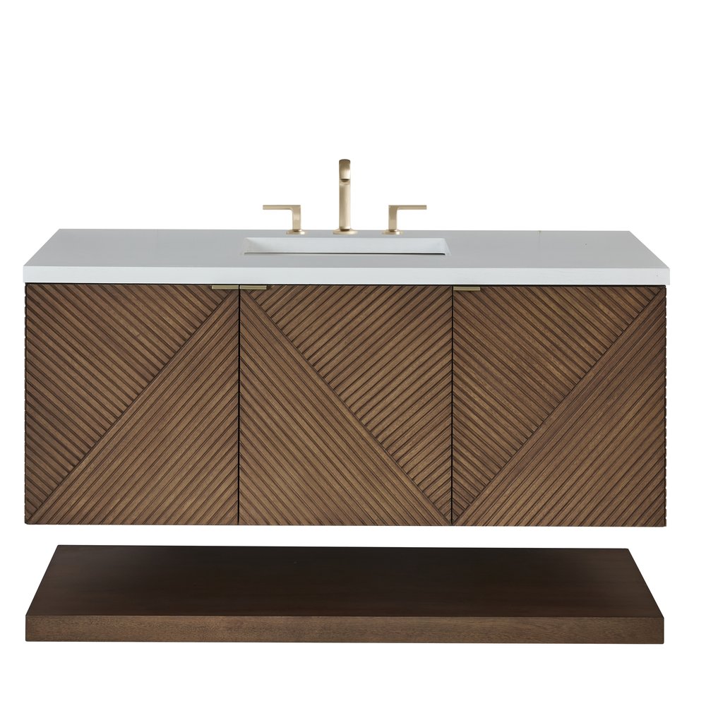 James Martin - Marcello 48" Single Vanity, Chestnut w/ 3 CM White Zeus Silestone Top - D200-V48-CSN-3WZ view 2
