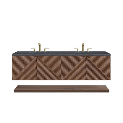 James Martin - Marcello 72" Double Vanity, Chestnut w/ 3 CM Charcoal Soapstone Top - D200-V72-CSN-3CSP view 2