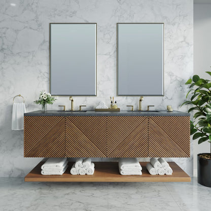 James Martin - Marcello 72" Double Vanity, Chestnut w/ 3 CM Charcoal Soapstone Top - D200-V72-CSN-3CSP view 3