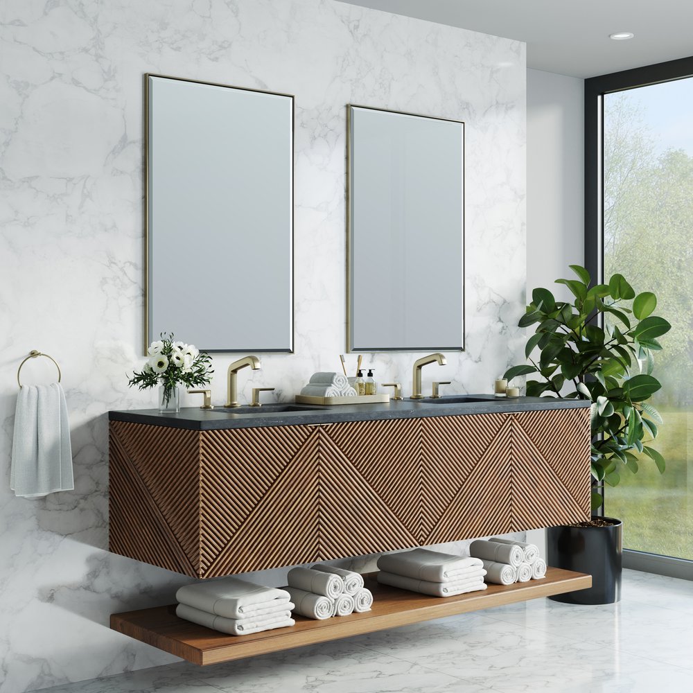 James Martin - Marcello 72" Double Vanity, Chestnut w/ 3 CM Charcoal Soapstone Top - D200-V72-CSN-3CSP view 4