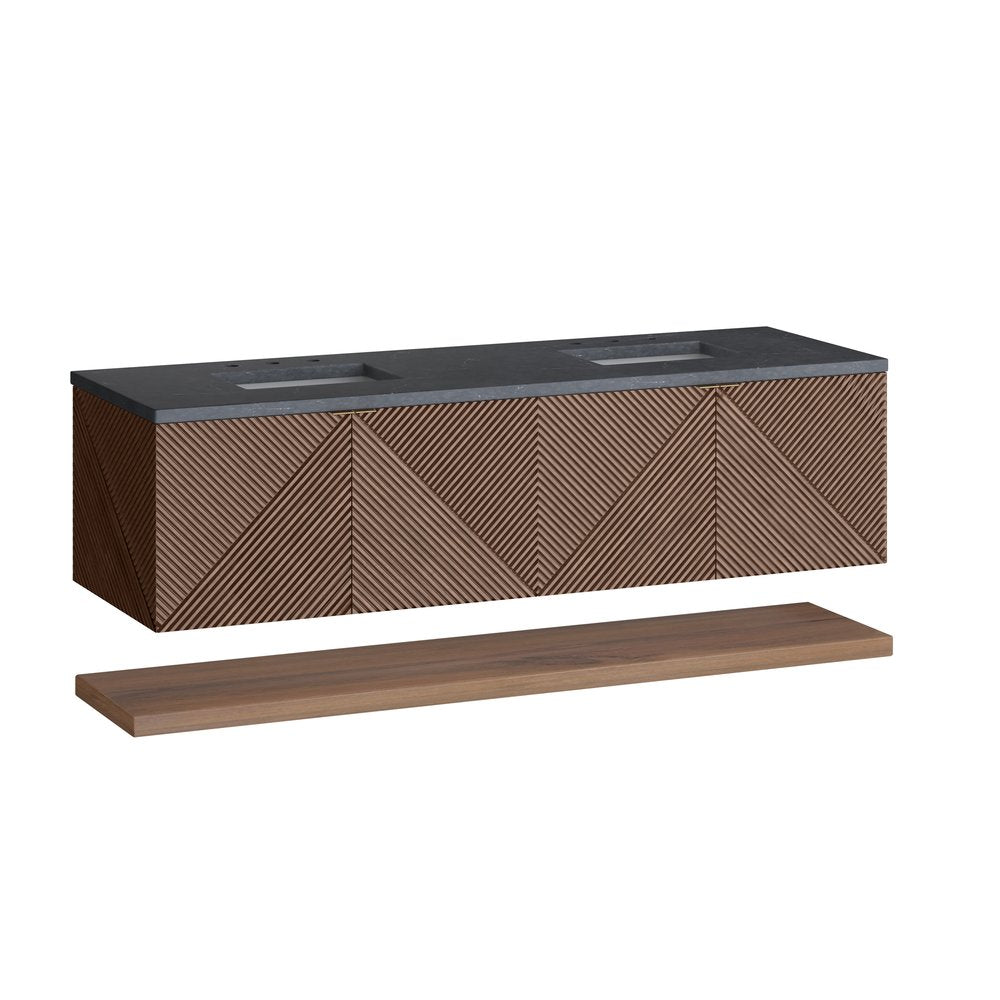 James Martin - Marcello 72" Double Vanity, Chestnut w/ 3 CM Charcoal Soapstone Top - D200-V72-CSN-3CSP view 7