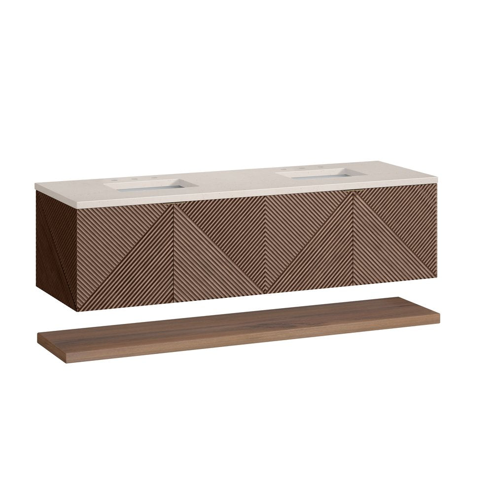 James Martin - Marcello 72" Double Vanity, Chestnut w/ 3 CM Eternal Marfil Top - D200-V72-CSN-3EMR view 7