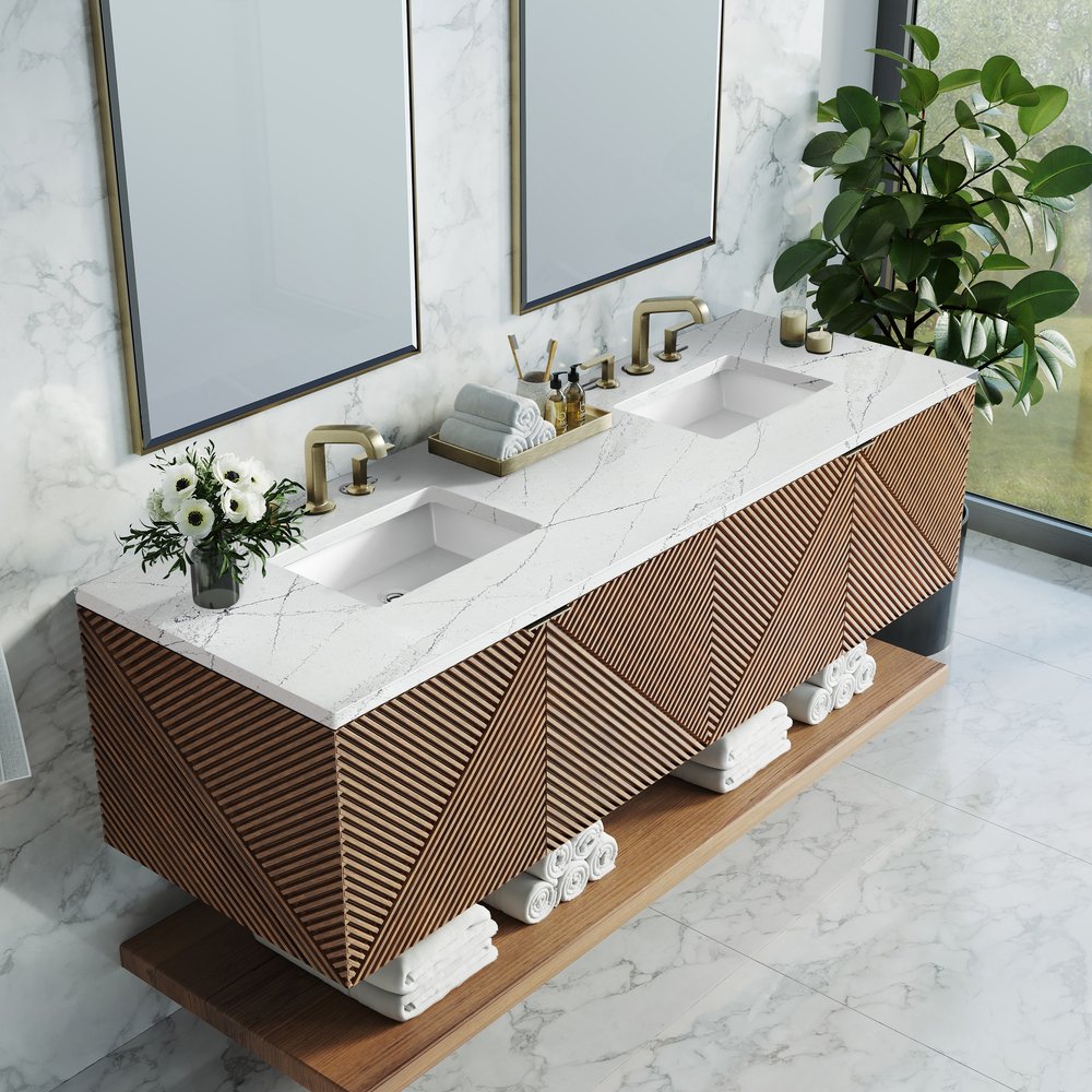 James Martin - Marcello 72" Double Vanity, Chestnut w/ 3 CM Ethereal Noctis Top - D200-V72-CSN-3ENC view 6