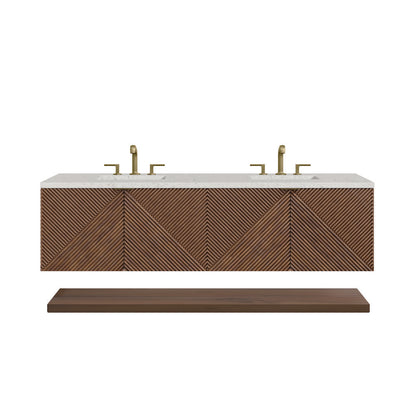 James Martin - Marcello 72" Double Vanity, Chestnut w/ 3 CM Lime Delight Top - D200-V72-CSN-3LDL view 1