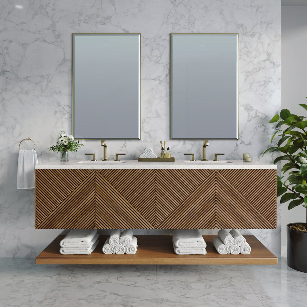 James Martin - Marcello 72" Double Vanity, Chestnut w/ 3 CM Lime Delight Top - D200-V72-CSN-3LDL view 2